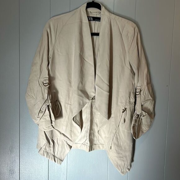 Zara Beige Utility Open Blazer Size XS - Picture 1 of 2